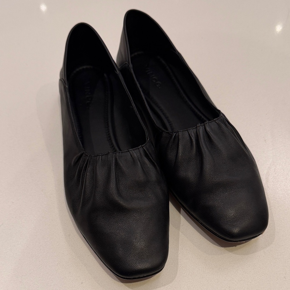 Vince Black Leather Flats